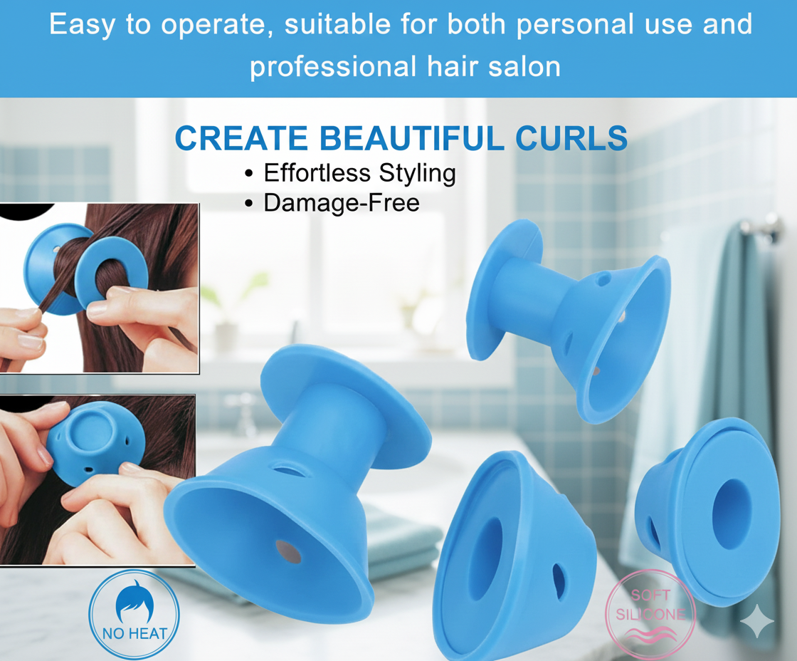 10/20PCS Pink Silicone Curlers Heatless Sleeping Bangs Roll Mushroom Bell Curlers Curly Hair Tubes For Women Girls Hair Curler