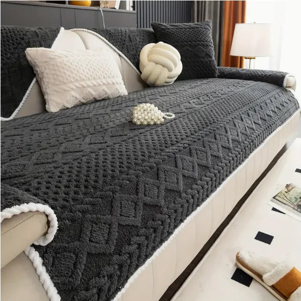 Cat and Dog-Friendly Soft Fabric, Suitable for 1/2/3/4-Seater Sofas, Easy to Care For, Universal Sofa Cover, Non-Slip Sofa Cover, Fully Wrapped Sofa Cover, Dustproof Sofa Cover, Fixed-Seat Sofa Cover, Single Sofa Cover, Sofa