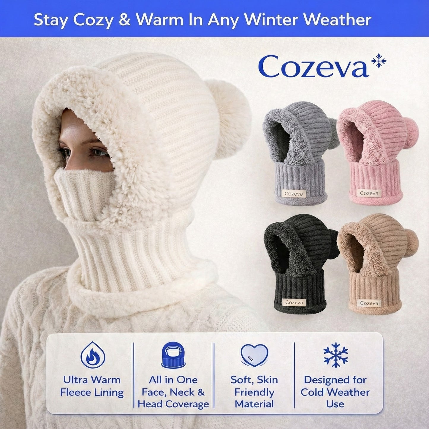 Cozeva™ Thermal Fleece Knit Winter Cap