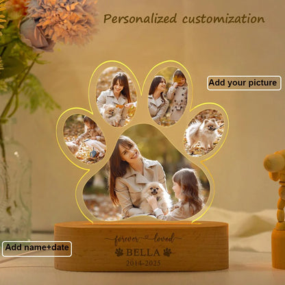 Custom Photo Dog Memorial Night Light Light Up Pet Memorial Plaque Personalized Pet Loss Gift Sympathy Gift for Dog Lovers