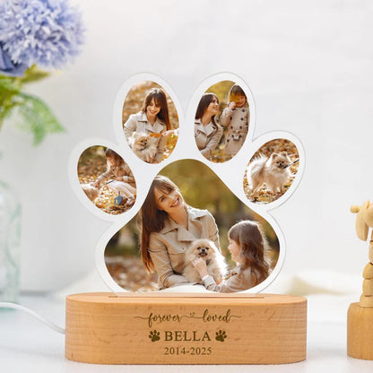 Custom Photo Dog Memorial Night Light Light Up Pet Memorial Plaque Personalized Pet Loss Gift Sympathy Gift for Dog Lovers
