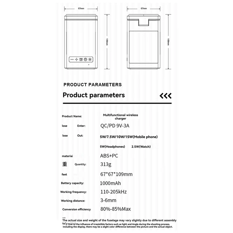 B50B-6In1 Magnetic Multi-Function Wireless Charger With Bluetooth Speaker Alarm Clock For Iphone 14-16Pro For  Iwatch