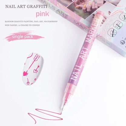 Nail Art Graffiti Pen Nail Acrylic Paint Pen Waterproof Painting Lines Pencil DIY Drawing Abstract Design Nail Accessories