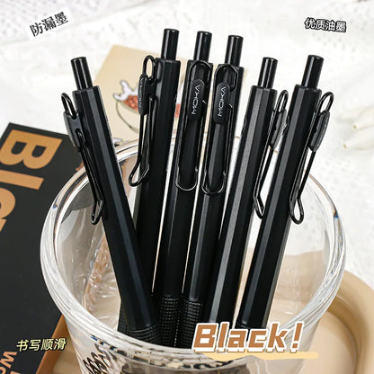 6PCs Retractable Gel Ink Pen,  Silicone Pen Grip ST Tip, Quick-Drying Ink No Smudge 0.5mm Black Ink,Smooth Writting ,Christmas