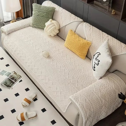 Cat and Dog-Friendly Soft Fabric, Suitable for 1/2/3/4-Seater Sofas, Easy to Care For, Universal Sofa Cover, Non-Slip Sofa Cover, Fully Wrapped Sofa Cover, Dustproof Sofa Cover, Fixed-Seat Sofa Cover, Single Sofa Cover, Sofa