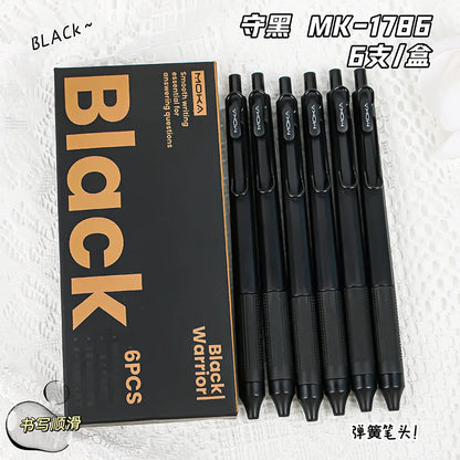 6PCs Retractable Gel Ink Pen,  Silicone Pen Grip ST Tip, Quick-Drying Ink No Smudge 0.5mm Black Ink,Smooth Writting ,Christmas