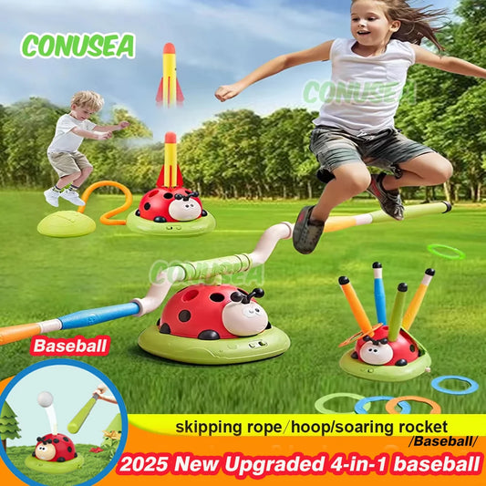 Upgrade Ladybug sporting toys Baseball 2/3/4/5-In-1 Sports Skipping Rope Machine Ferrule Jumping Toy Children Outdoor Play Games
