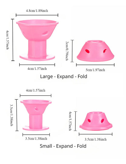 10/20PCS Pink Silicone Curlers Heatless Sleeping Bangs Roll Mushroom Bell Curlers Curly Hair Tubes For Women Girls Hair Curler