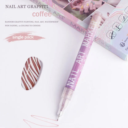 Nail Art Graffiti Pen Nail Acrylic Paint Pen Waterproof Painting Lines Pencil DIY Drawing Abstract Design Nail Accessories